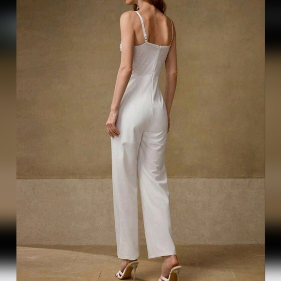 FAUX PEARL BONED CAMI JUMPSUIT - Picture 4 of 5